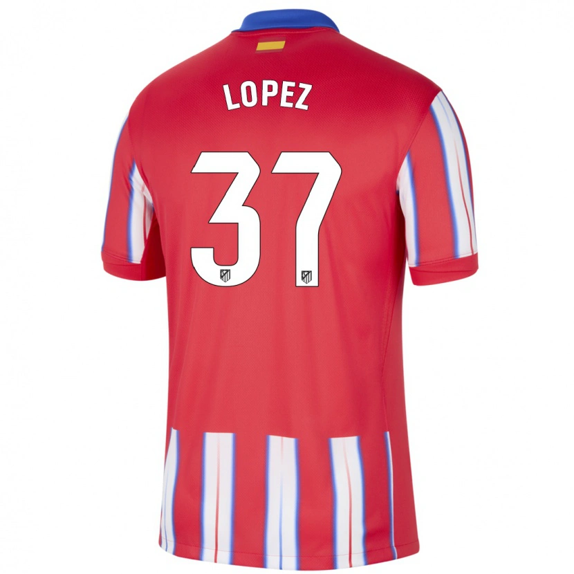 Danxen Mænd Alex Lopez #37 Rød Hvid Blå Hjemmebane Spillertrøjer 2024/25 Trøje T-Shirt