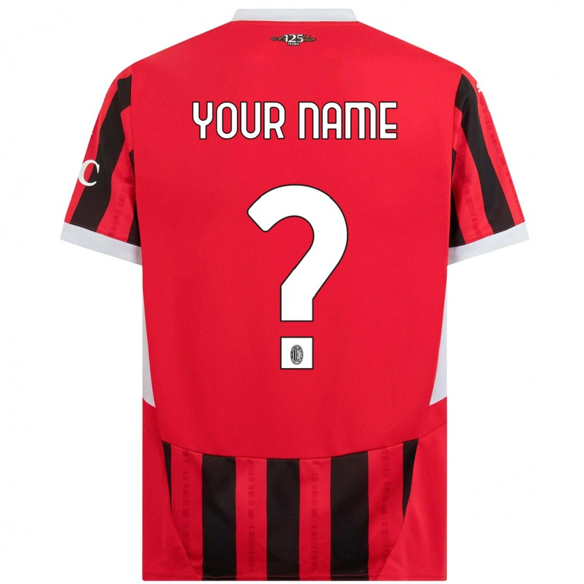 Danxen Mænd Dit Navn #0 Rød Sort Hjemmebane Spillertrøjer 2024/25 Trøje T-Shirt