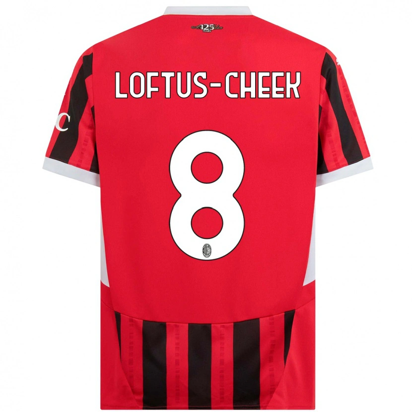 Danxen Mænd Ruben Loftus-Cheek #8 Rød Sort Hjemmebane Spillertrøjer 2024/25 Trøje T-Shirt