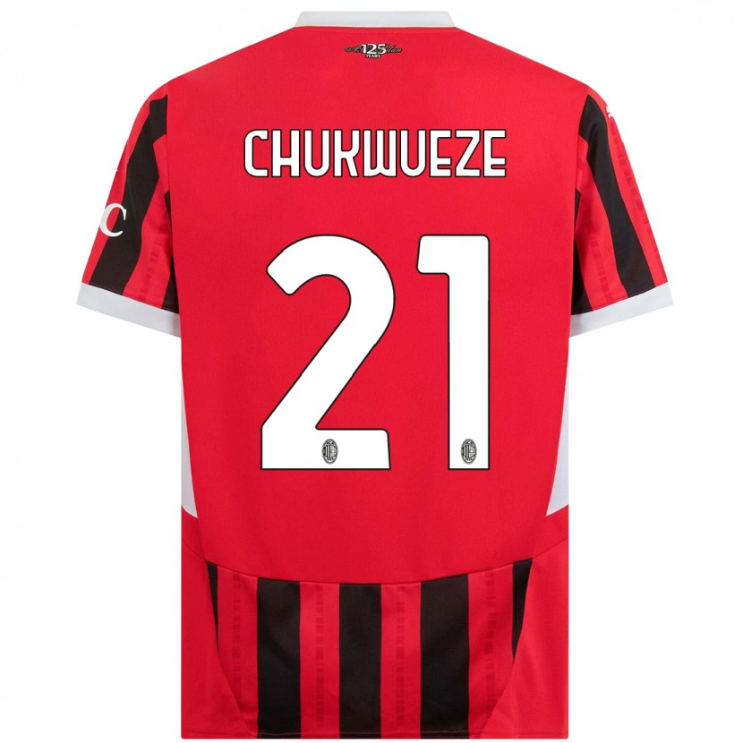 Danxen Mænd Samuel Chukwueze #21 Rød Sort Hjemmebane Spillertrøjer 2024/25 Trøje T-Shirt