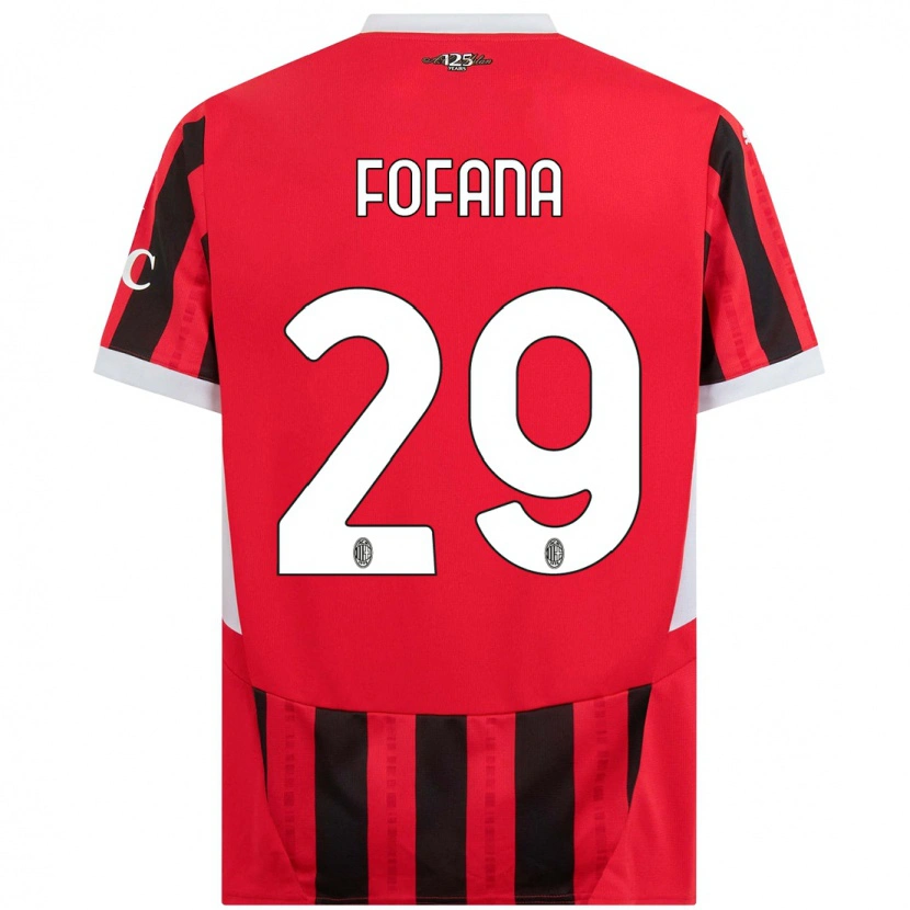 Danxen Mænd Youssouf Fofana #29 Rød Sort Hjemmebane Spillertrøjer 2024/25 Trøje T-Shirt
