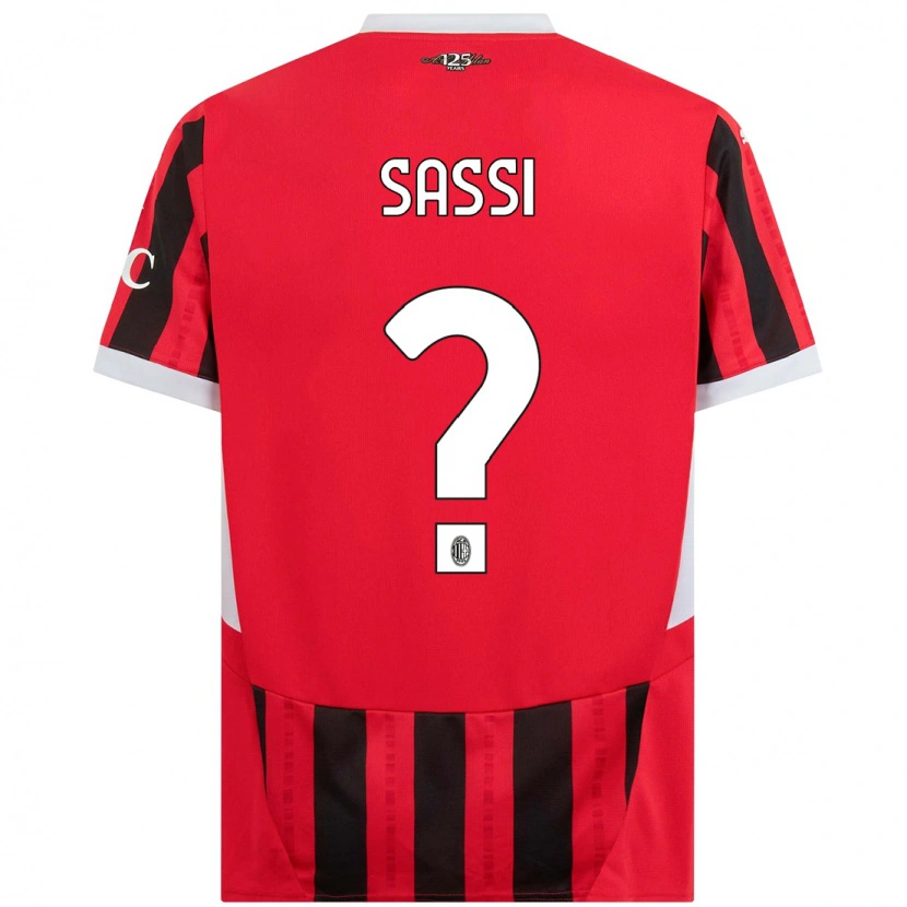 Danxen Mænd Simone Sassi #0 Rød Sort Hjemmebane Spillertrøjer 2024/25 Trøje T-Shirt