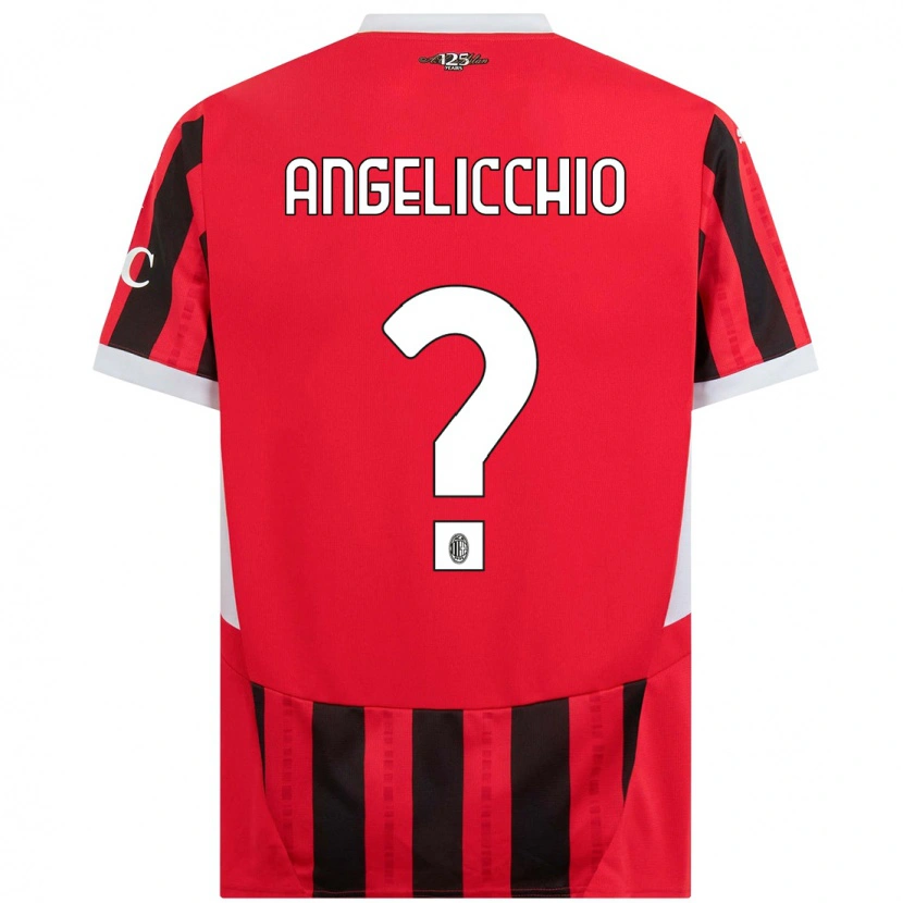 Danxen Mænd Mattia Angelicchio #0 Rød Sort Hjemmebane Spillertrøjer 2024/25 Trøje T-Shirt
