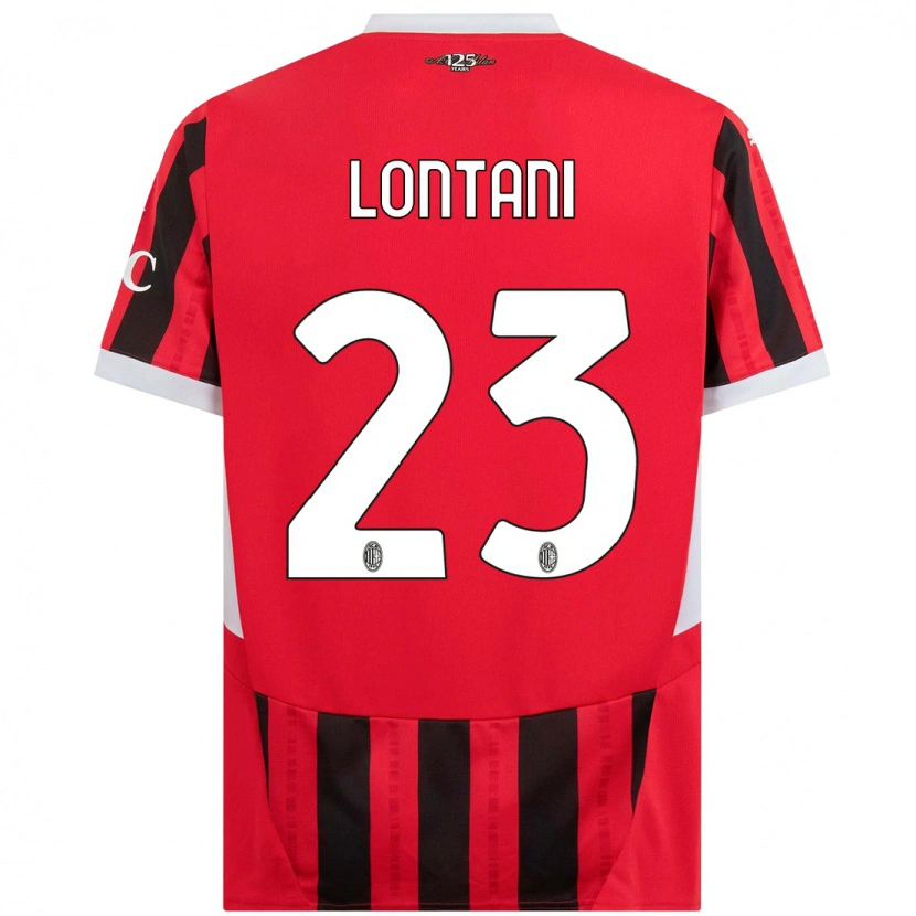 Danxen Mænd Simone Lontani #23 Rød Sort Hjemmebane Spillertrøjer 2024/25 Trøje T-Shirt