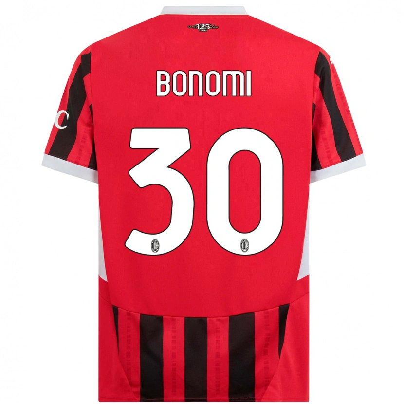Danxen Mænd Alessandro Bonomi #30 Rød Sort Hjemmebane Spillertrøjer 2024/25 Trøje T-Shirt