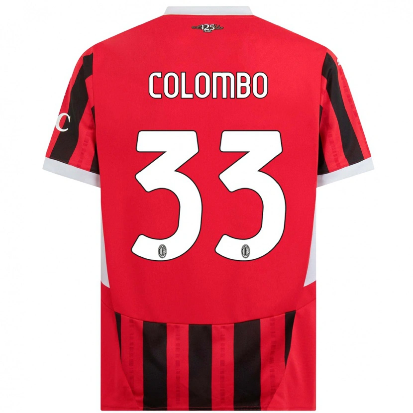 Danxen Mænd Federico Colombo #33 Rød Sort Hjemmebane Spillertrøjer 2024/25 Trøje T-Shirt