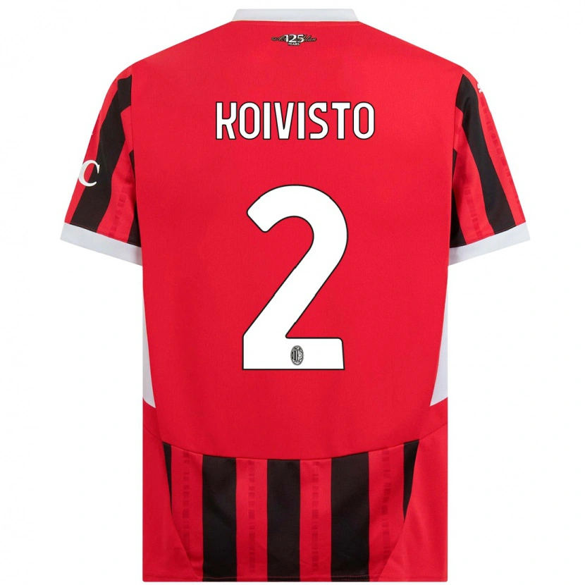 Danxen Mænd Emma Koivisto #2 Rød Sort Hjemmebane Spillertrøjer 2024/25 Trøje T-Shirt