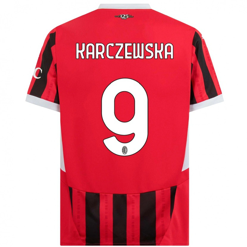 Danxen Mænd Nikola Karczewska #9 Rød Sort Hjemmebane Spillertrøjer 2024/25 Trøje T-Shirt