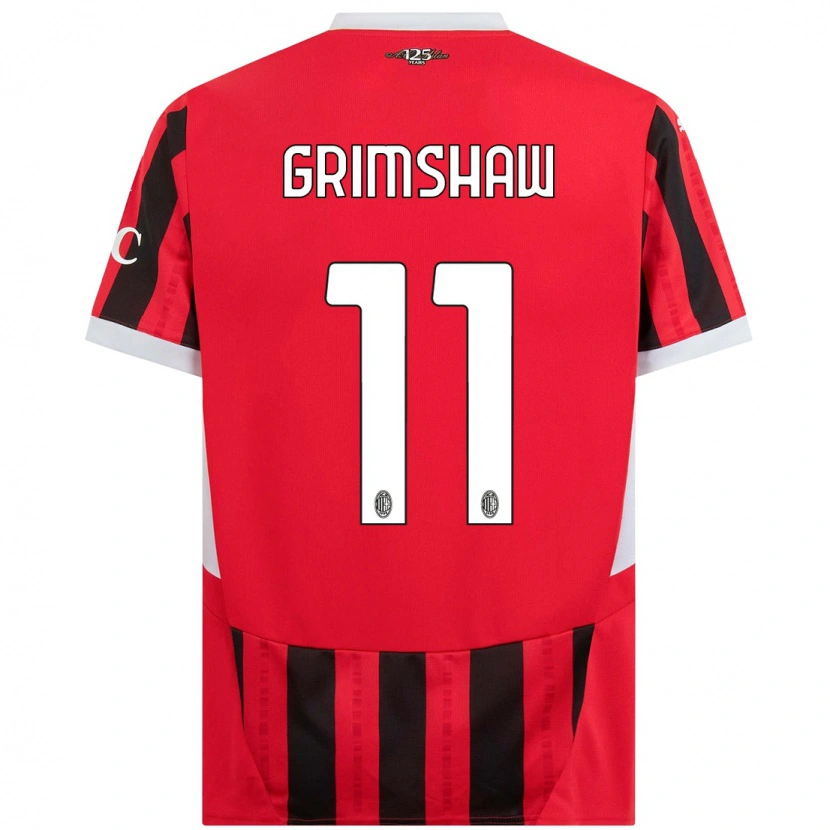 Danxen Mænd Christy Grimshaw #11 Rød Sort Hjemmebane Spillertrøjer 2024/25 Trøje T-Shirt