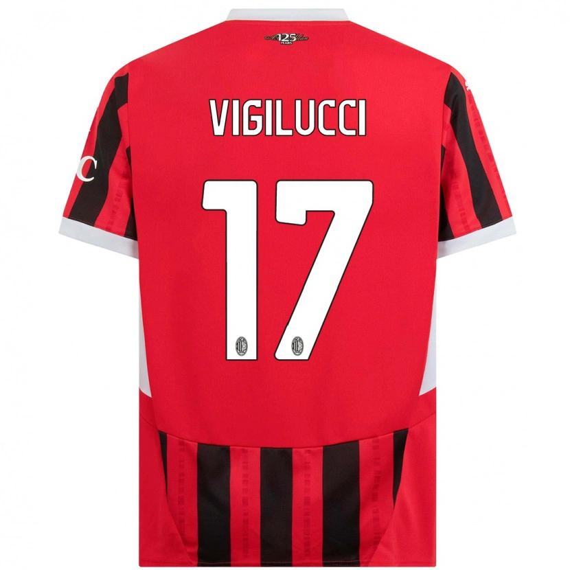 Danxen Mænd Valery Vigilucci #17 Rød Sort Hjemmebane Spillertrøjer 2024/25 Trøje T-Shirt