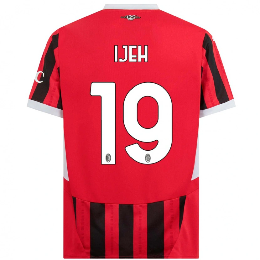 Danxen Mænd Evelyn Ijeh #19 Rød Sort Hjemmebane Spillertrøjer 2024/25 Trøje T-Shirt