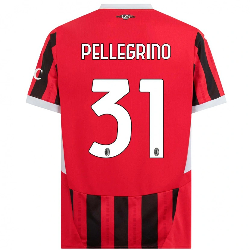 Danxen Mænd Marco Pellegrino #31 Rød Sort Hjemmebane Spillertrøjer 2024/25 Trøje T-Shirt