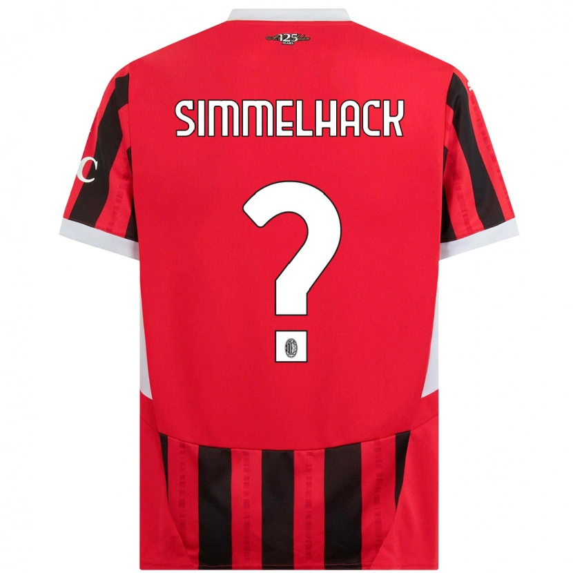 Danxen Mænd Alexander Simmelhack #0 Rød Sort Hjemmebane Spillertrøjer 2024/25 Trøje T-Shirt