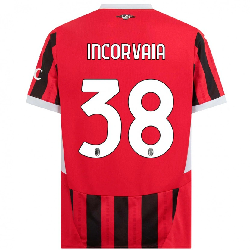 Danxen Mænd Giovanni Incorvaia #38 Rød Sort Hjemmebane Spillertrøjer 2024/25 Trøje T-Shirt