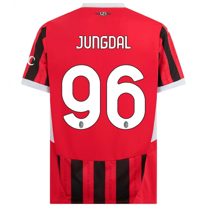Danxen Mænd Andreas Jungdal #96 Rød Sort Hjemmebane Spillertrøjer 2024/25 Trøje T-Shirt
