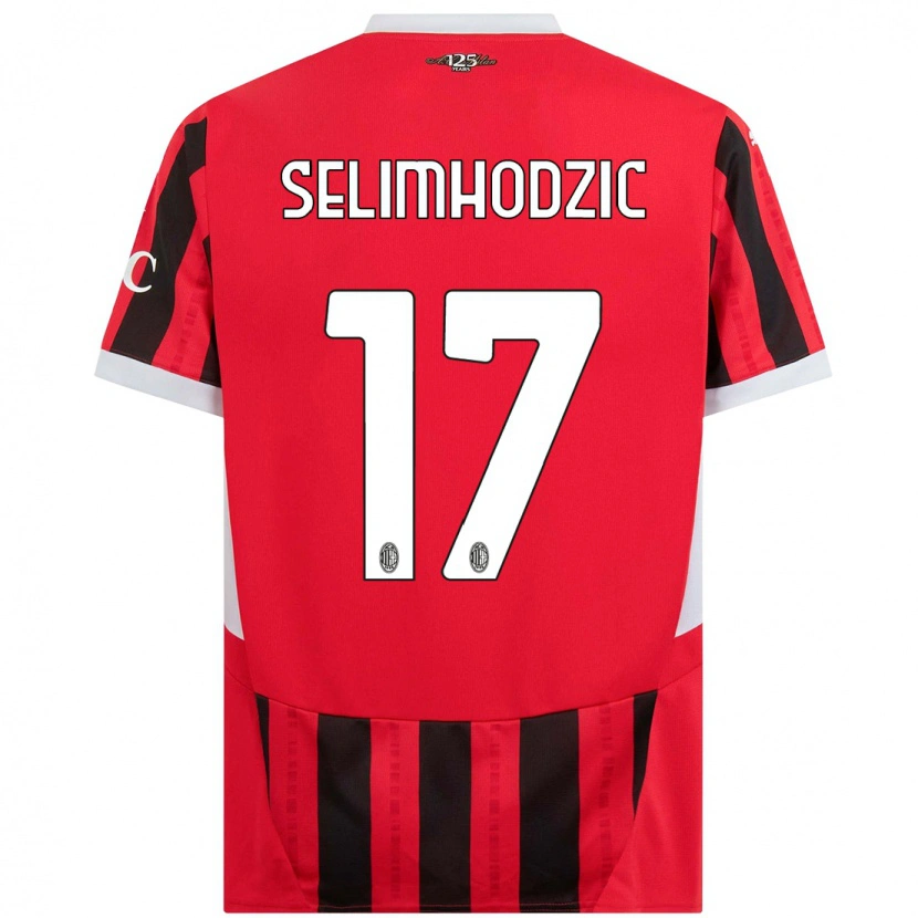 Danxen Mænd Noa Selimhodzic #17 Rød Sort Hjemmebane Spillertrøjer 2024/25 Trøje T-Shirt