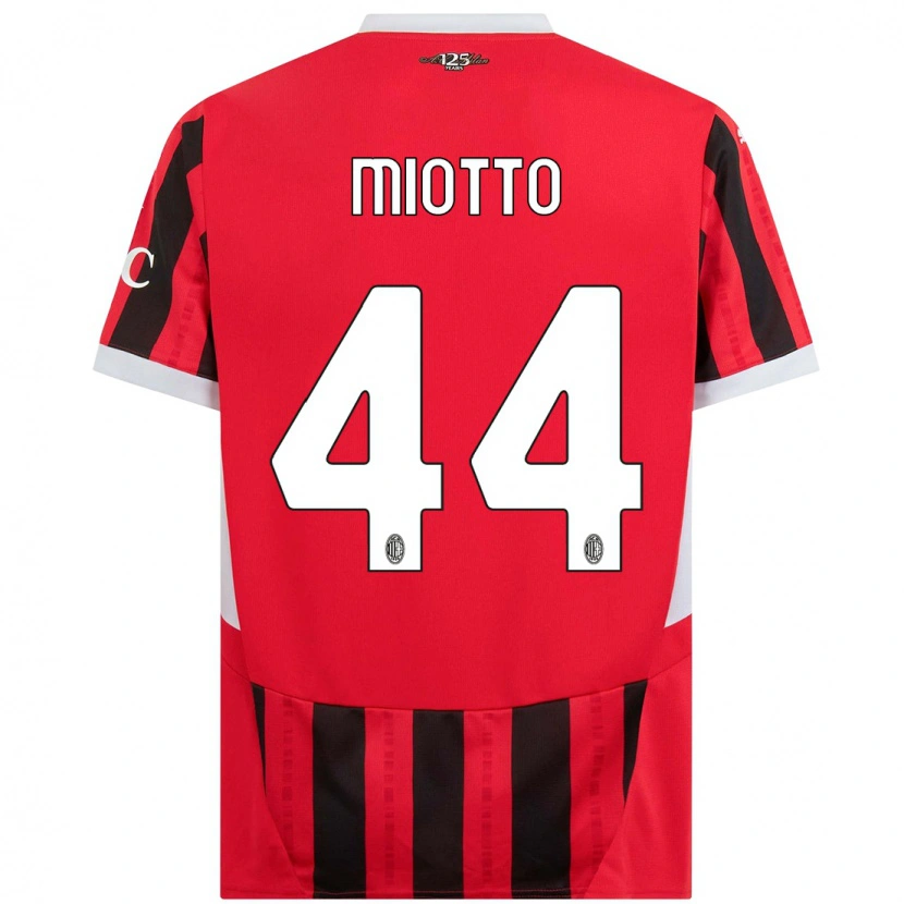 Danxen Mænd Giorgia Miotto #44 Rød Sort Hjemmebane Spillertrøjer 2024/25 Trøje T-Shirt