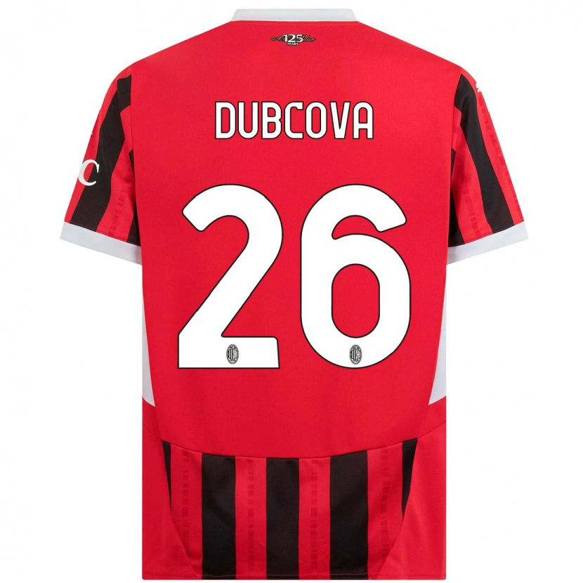 Danxen Mænd Michaela Dubcova #26 Rød Sort Hjemmebane Spillertrøjer 2024/25 Trøje T-Shirt