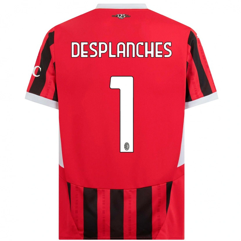 Danxen Mænd Sebastiano Desplanches #1 Rød Sort Hjemmebane Spillertrøjer 2024/25 Trøje T-Shirt