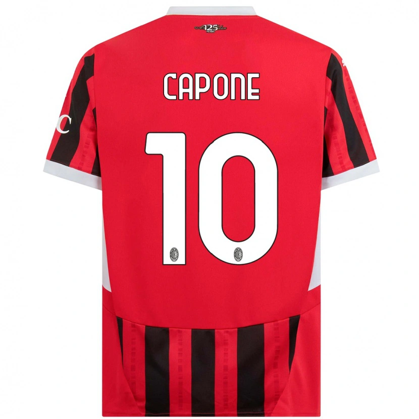 Danxen Mænd Andrea Capone #10 Rød Sort Hjemmebane Spillertrøjer 2024/25 Trøje T-Shirt