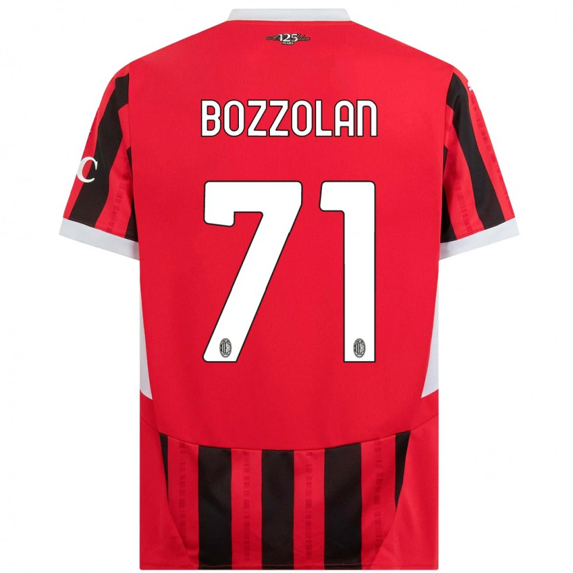 Danxen Mænd Andrea Bozzolan #71 Rød Sort Hjemmebane Spillertrøjer 2024/25 Trøje T-Shirt