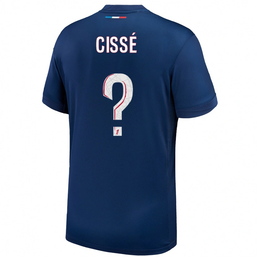 Danxen Mænd Mory Cissé #0 Marineblå Hvid Hjemmebane Spillertrøjer 2024/25 Trøje T-Shirt