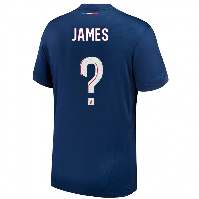 Danxen Mænd Martin James #0 Marineblå Hvid Hjemmebane Spillertrøjer 2024/25 Trøje T-Shirt