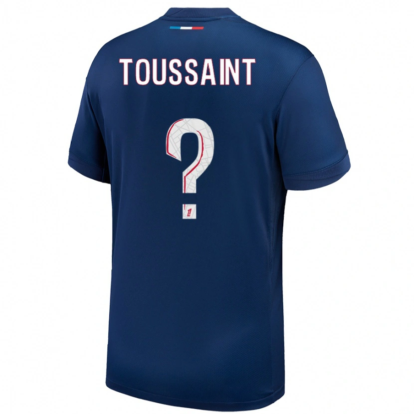 Danxen Mænd Océane Toussaint #0 Marineblå Hvid Hjemmebane Spillertrøjer 2024/25 Trøje T-Shirt