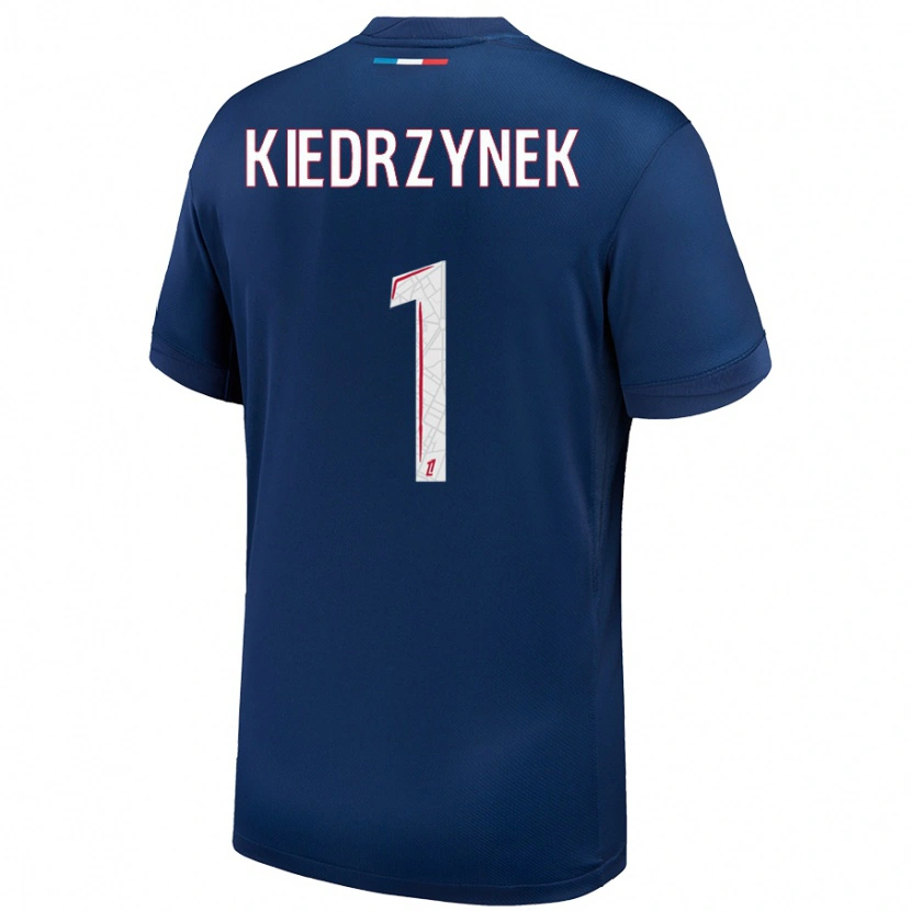 Danxen Mænd Katarzyna Kiedrzynek #1 Marineblå Hvid Hjemmebane Spillertrøjer 2024/25 Trøje T-Shirt