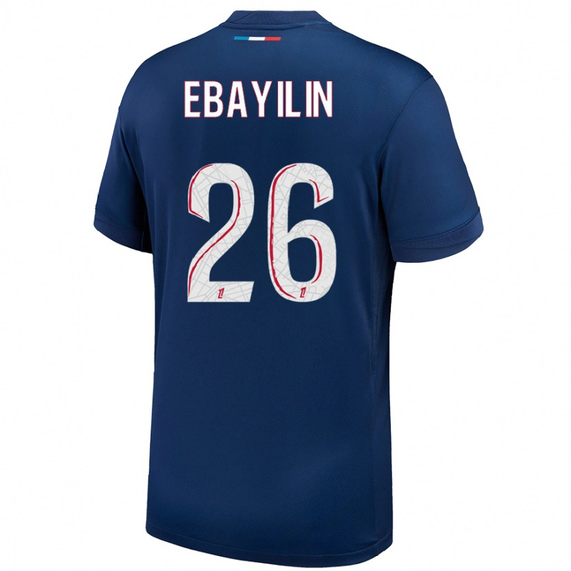 Danxen Mænd Anaïs Ebayilin #26 Marineblå Hvid Hjemmebane Spillertrøjer 2024/25 Trøje T-Shirt