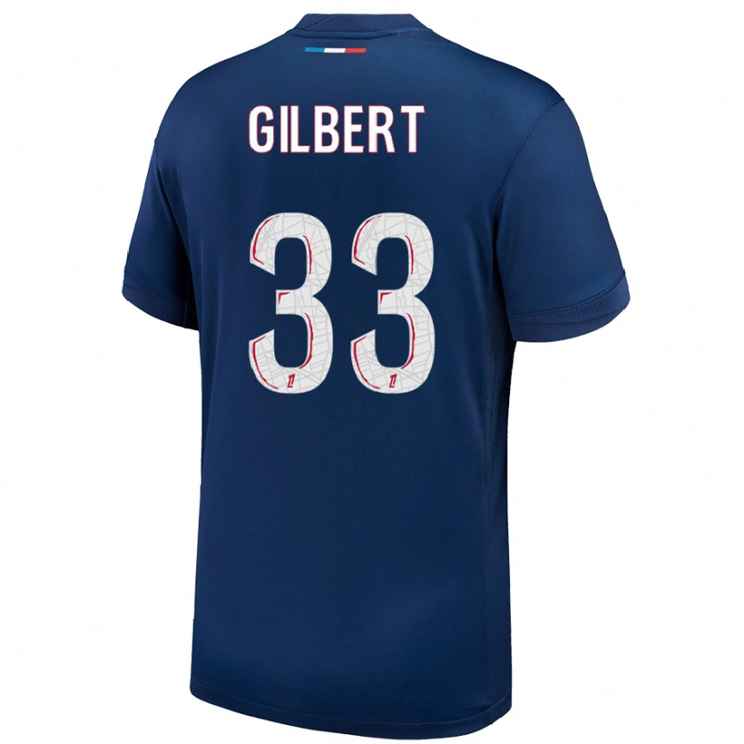 Danxen Mænd Tara Elimbi Gilbert #33 Marineblå Hvid Hjemmebane Spillertrøjer 2024/25 Trøje T-Shirt