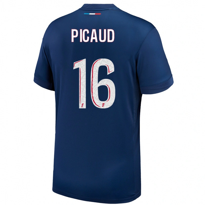 Danxen Mænd Constance Picaud #16 Marineblå Hvid Hjemmebane Spillertrøjer 2024/25 Trøje T-Shirt