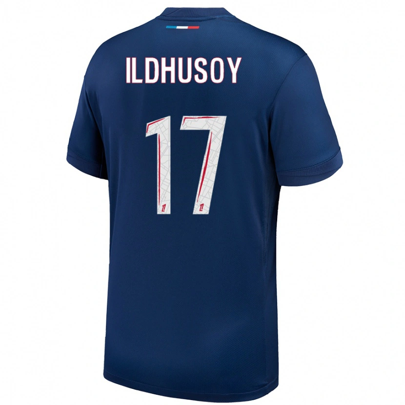 Danxen Mænd Celin Bizet Ildhusoy #17 Marineblå Hvid Hjemmebane Spillertrøjer 2024/25 Trøje T-Shirt