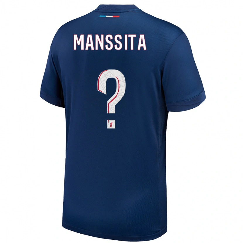 Danxen Mænd Manssita Traore #0 Marineblå Hvid Hjemmebane Spillertrøjer 2024/25 Trøje T-Shirt