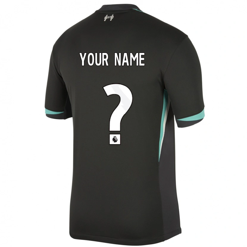 Danxen Mænd Dit Navn #0 Sort Antracit Hvid Udebane Spillertrøjer 2024/25 Trøje T-Shirt