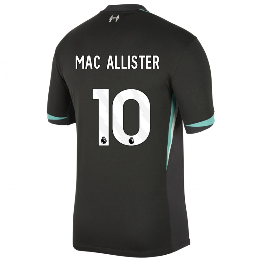 Danxen Mænd Alexis Mac Allister #10 Sort Antracit Hvid Udebane Spillertrøjer 2024/25 Trøje T-Shirt