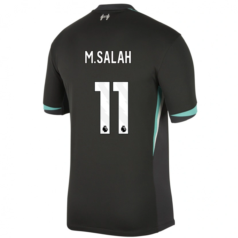 Danxen Mænd Mohamed Salah #11 Sort Antracit Hvid Udebane Spillertrøjer 2024/25 Trøje T-Shirt