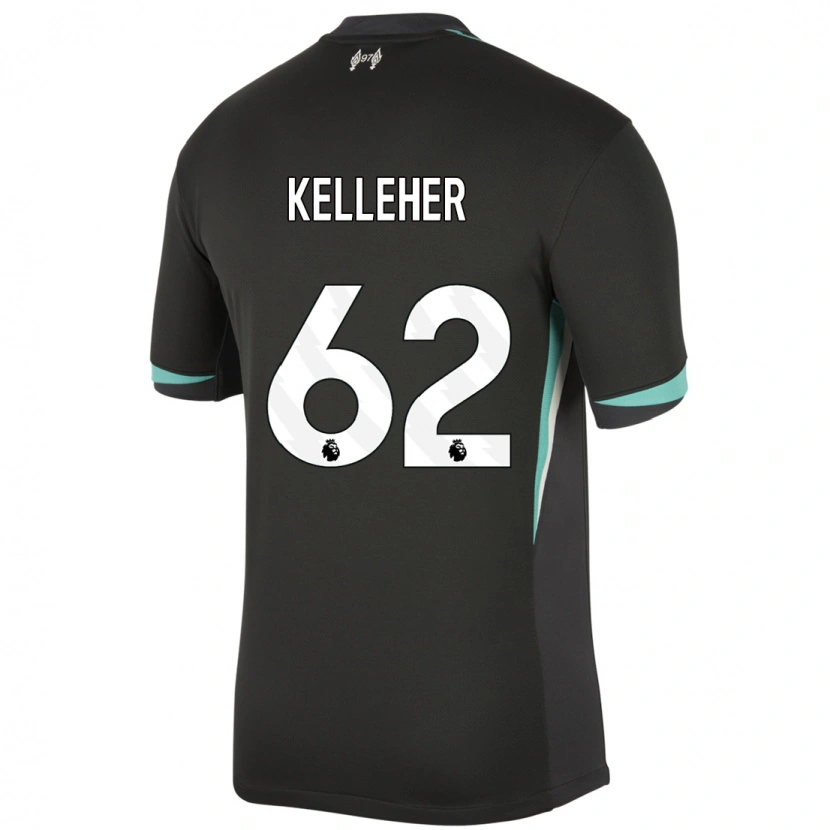 Danxen Mænd Caoimhín Kelleher #62 Sort Antracit Hvid Udebane Spillertrøjer 2024/25 Trøje T-Shirt