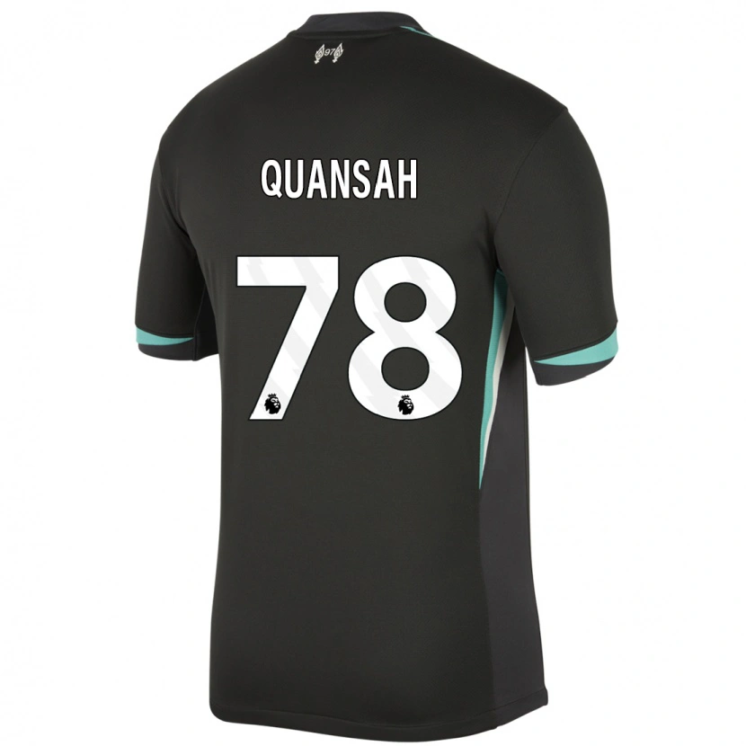 Danxen Mænd Jarell Quansah #78 Sort Antracit Hvid Udebane Spillertrøjer 2024/25 Trøje T-Shirt
