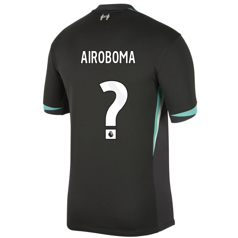 Danxen Mænd Emmanuel Airoboma #0 Sort Antracit Hvid Udebane Spillertrøjer 2024/25 Trøje T-Shirt