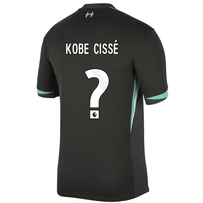 Danxen Mænd Prince Kobe Cissé #0 Sort Antracit Hvid Udebane Spillertrøjer 2024/25 Trøje T-Shirt