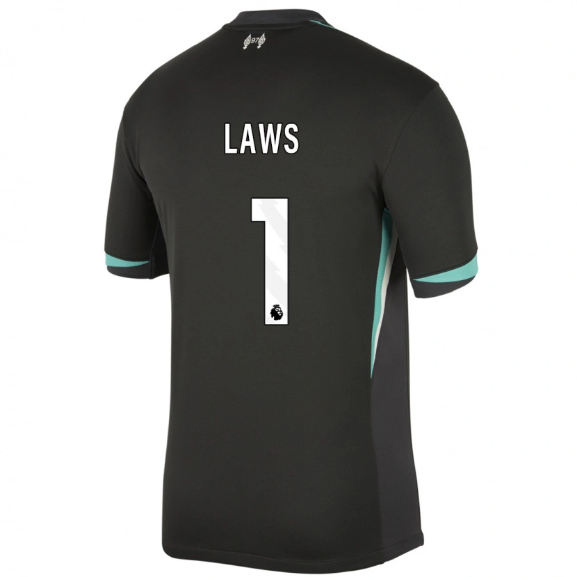 Danxen Mænd Rachael Laws #1 Sort Antracit Hvid Udebane Spillertrøjer 2024/25 Trøje T-Shirt