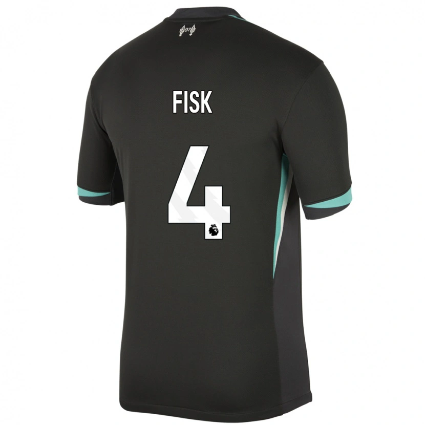 Danxen Mænd Grace Fisk #4 Sort Antracit Hvid Udebane Spillertrøjer 2024/25 Trøje T-Shirt