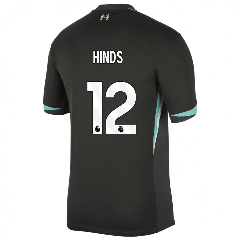 Danxen Mænd Taylor Hinds #12 Sort Antracit Hvid Udebane Spillertrøjer 2024/25 Trøje T-Shirt