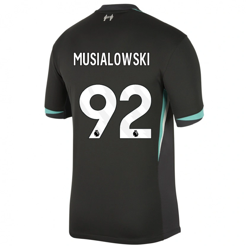 Danxen Mænd Mateusz Musialowski #92 Sort Antracit Hvid Udebane Spillertrøjer 2024/25 Trøje T-Shirt