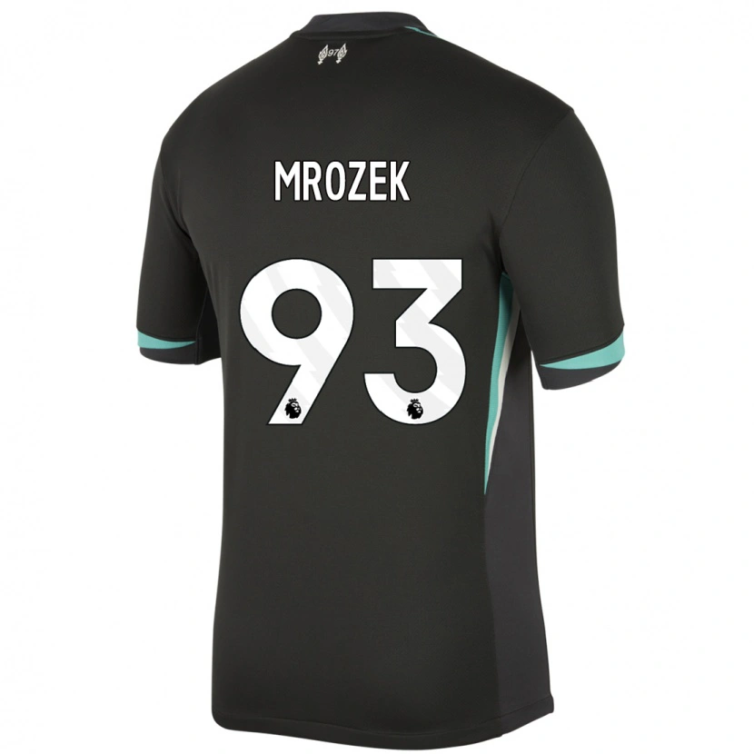 Danxen Mænd Fabian Mrozek #93 Sort Antracit Hvid Udebane Spillertrøjer 2024/25 Trøje T-Shirt