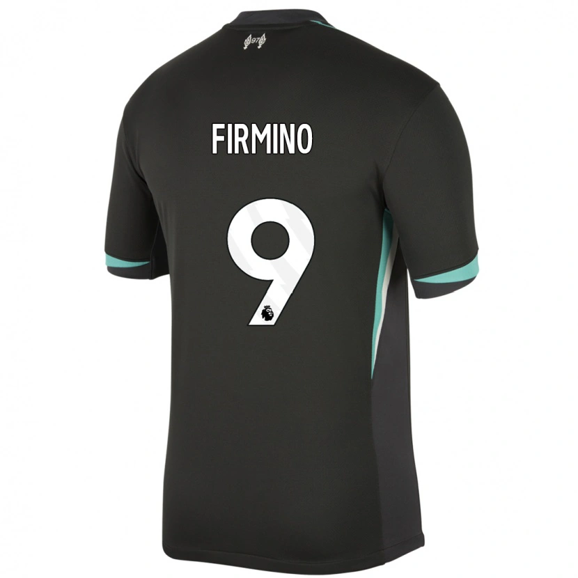 Danxen Mænd Roberto Firmino #9 Sort Antracit Hvid Udebane Spillertrøjer 2024/25 Trøje T-Shirt