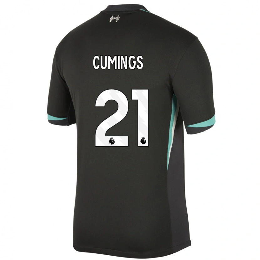 Danxen Mænd Eartha Cumings #21 Sort Antracit Hvid Udebane Spillertrøjer 2024/25 Trøje T-Shirt