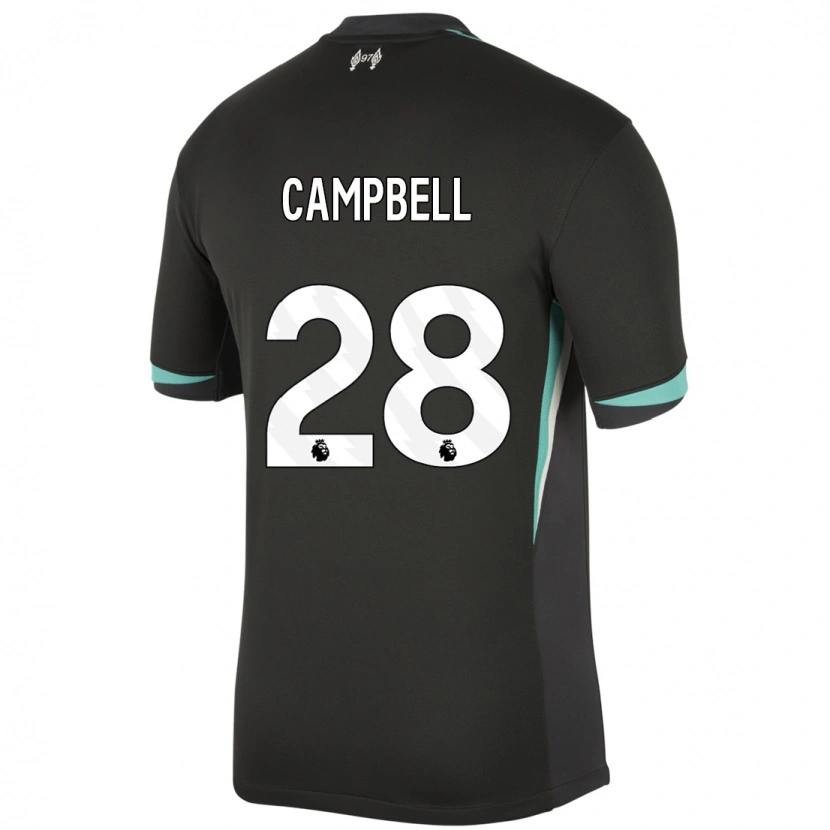 Danxen Mænd Megan Campbell #28 Sort Antracit Hvid Udebane Spillertrøjer 2024/25 Trøje T-Shirt