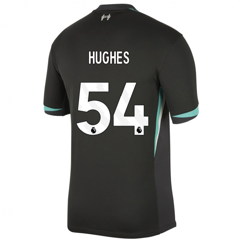 Danxen Mænd Liam Hughes #54 Sort Antracit Hvid Udebane Spillertrøjer 2024/25 Trøje T-Shirt